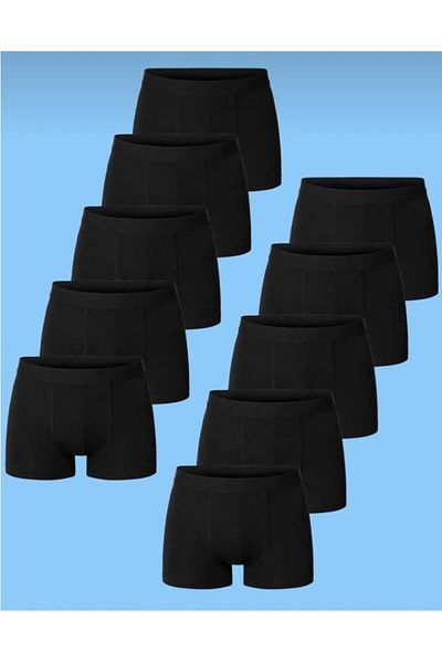 Great Lineage Boy's Lycra Black Boxer 10 τεμαχίων