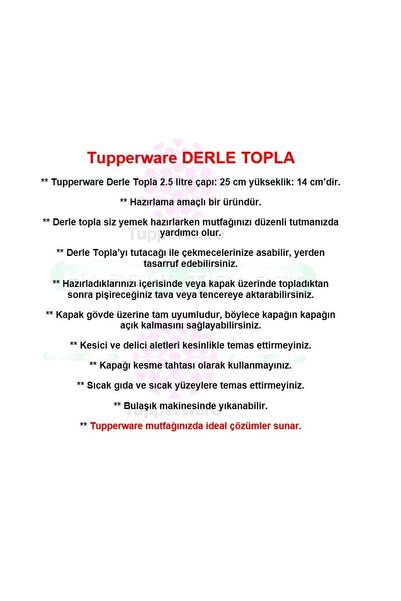 Tupperware Derle Topla Tezgah Düzenleyici 2.5 Lt Mint Hsgl