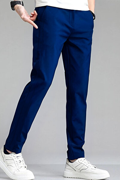 YAKAMEL Erkek Lise Boy Regular ve Rahat Kalıp Yüksek Bel Cepli Dokuma Kumaş Premium Lacivert Okul Pantolonu