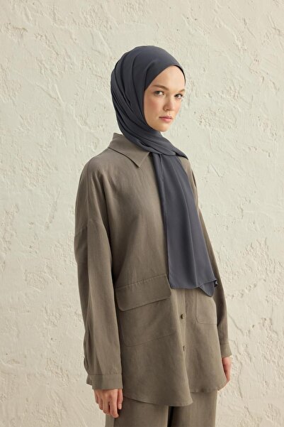 Qef Anthracite Colored Daily Crepe Shawl