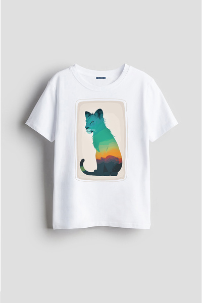 Darkia تي شيرت للأطفال للجنسين - نمط النمر الصغير، رسم مطبوع