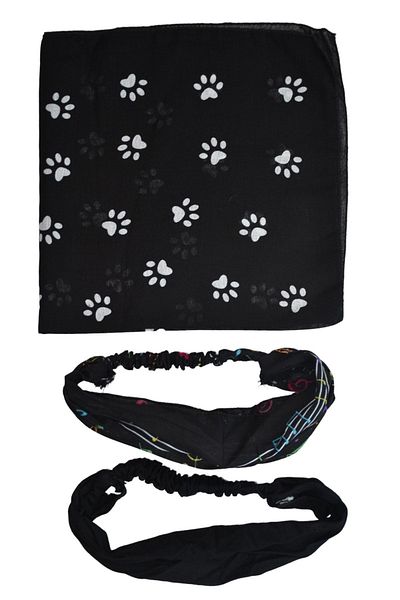 YELPAZE DÜNYASI Elastic Bandana Cat paw και Μουσική Νότα Parachute Bandana Model σετ
