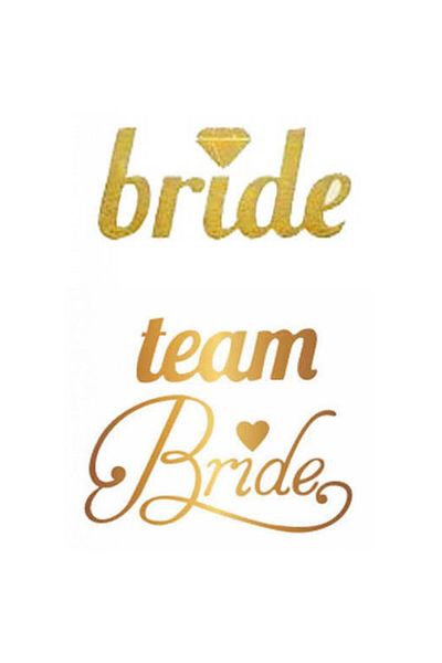 Hayaller Dükkanı Tattoo Team Bride - Χρυσή Καρδιά με Φύλλο PK:12-