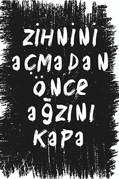 hediyeniburadabul Poster retro din lemn cu textul „Închide-ți gura înainte de...