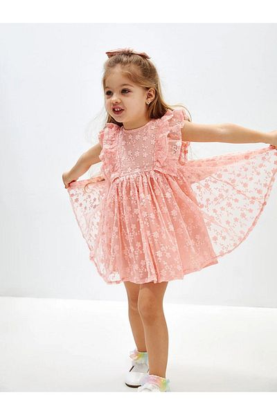 LC Waikiki LCW baby Crew Neck Lace Baby Girl Dress