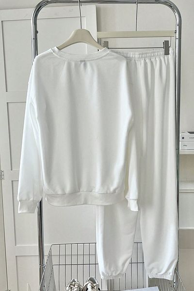 MODAGEN Set de trening unisex cu imprimeu alb SUA - Decolteu