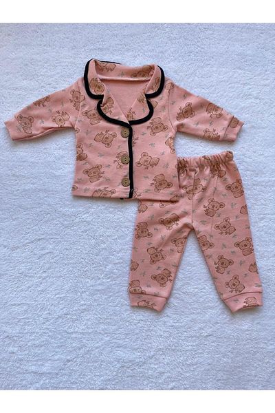MBK GARDEN Teddy Bear Patterned Cute Baby Pajama Set - 100% Cotton