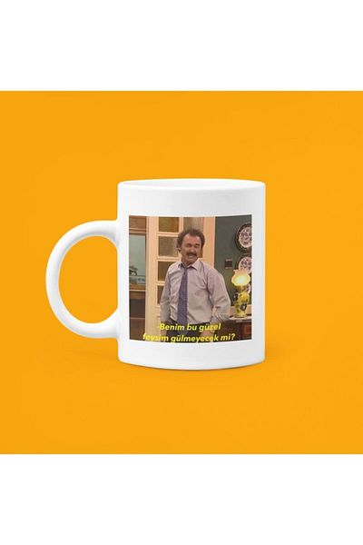 UUR STORE Burhan Goldtop My Feysim Will Never Laugh?"- Printed 330ml Porcelain Mug