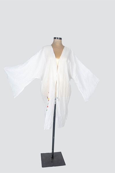 artı bir bodrum Women's White pring Kimona