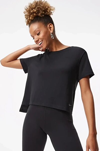 Nike Μαύρο Γυναικείο Αθλητικό Μπλουζάκι Yoga Dri-Fit Loose Fit