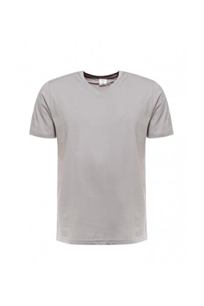 RELAXIA Ανδρικό μπλουζάκι με λαιμόκοψη σε σχήμα V από χτενισμένο βαμβάκι