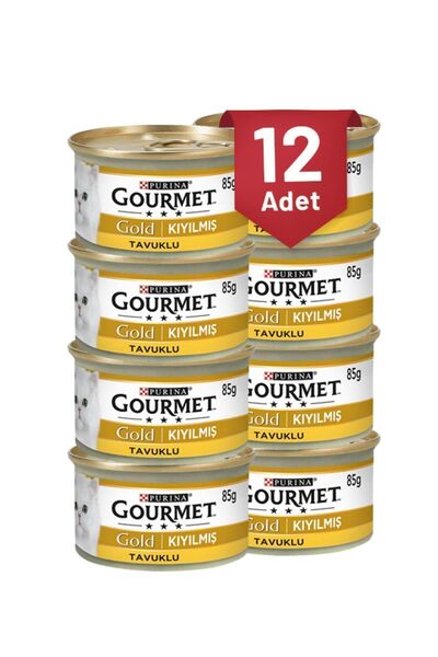 Gourmet Kıyılmış Tavuklu Konserve Yaş Kedi Maması 85 gr (12 ADET)