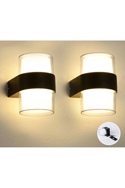 RRULTECH 2 Adet Duvar Led Lamba 12w Gün Işık 3200k Bahçe Teras Iç&dış Mekan D...