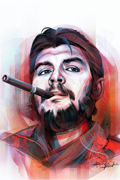 hediyeniburadabul Poster din lemn cu design Che Guevara