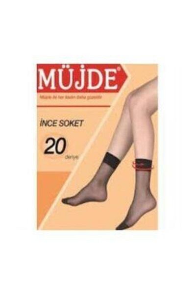 Müjde Тънки къси чорапи, чифт от 6 броя, черни