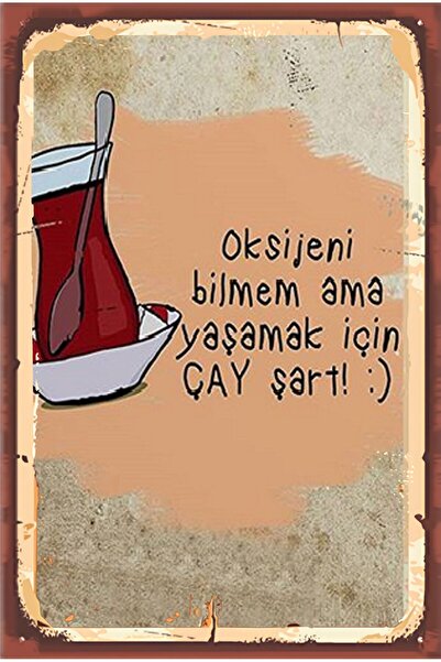 hediyeniburadabul Poster din lemn cu design ceai și cafea