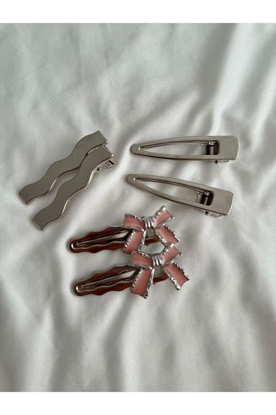 Planet Butik Set of 6 Pink Ribbon Metal Buckles