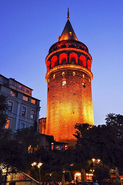 hediyeniburadabul Poster din lemn cu design Turnul Galata