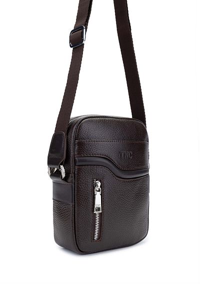 Tamer Tanca Men's Brown Genuine Leather Messenger Bag