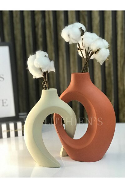 Luthien Set de 2 vaze de culoare cremă