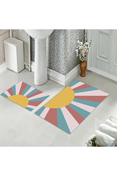 Evmila مجموعة سجادة حمام ناعمة ومتينة مطبوعة منقوشة - قابلة للغسل في الغسالة ...