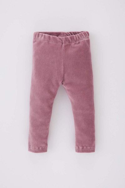 DeFacto Baby Girl Flat Leg Elastic Waist Velvet Leggings Y1083A223Wn