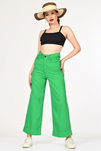 What's Up Visok struk Širokih nogavica Whatsup pantalona