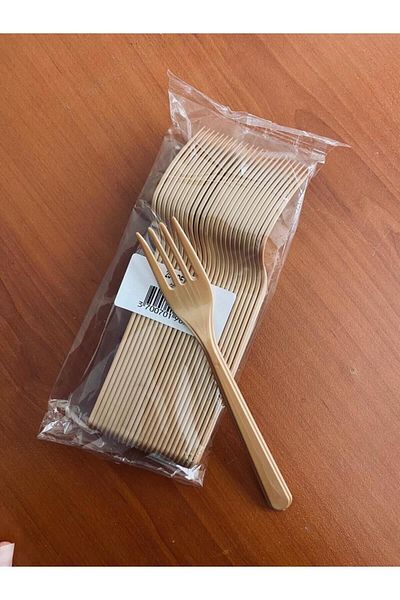 AKTEZ-EL Gold Luxury Plastic Fork 25 Pieces