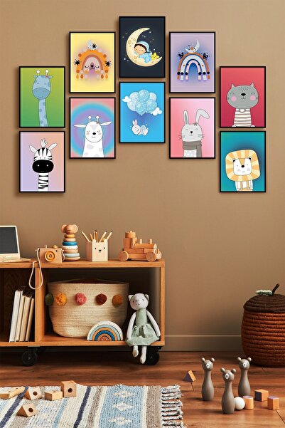 ÖZCANLAR ÇERÇEVE Çerçevesiz Çerçeve Görünümlü Bebek Odası Pano Sticker Bebek ...
