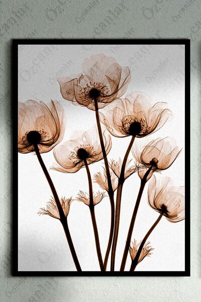 ÖZCANLAR ÇERÇEVE Love Flower Temalı Çerçevesiz Çerçeve Görünümlü 3 Parça Mdf Duvar Tablo Seti Lazer Kesim