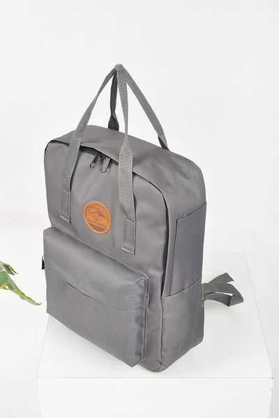AGOÇANTA Gray Unisex Backpack and School Bag with Laptop Compartment