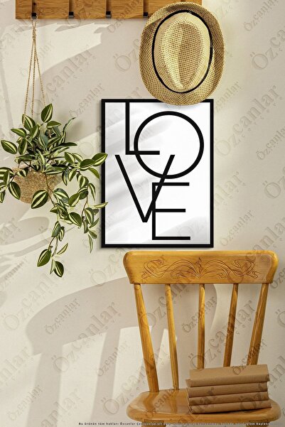ÖZCANLAR ÇERÇEVE Love Temalı Çerçevesiz Çerçeve Görünümlü 1 Parça Mdf Duvar Tablo Tekli Mdf Tablo Set