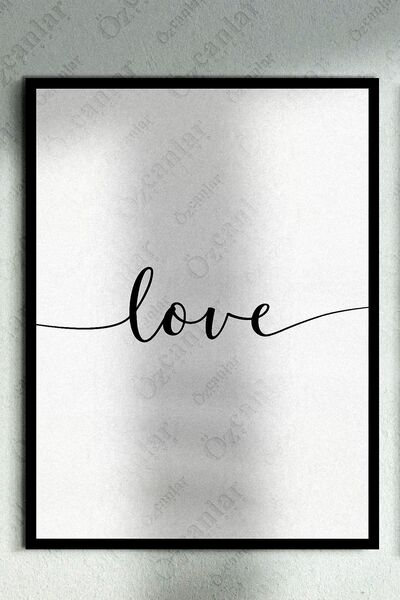 ÖZCANLAR ÇERÇEVE Love Flower Temalı Çerçevesiz Çerçeve Görünümlü 3 Parça Mdf Duvar Tablo Seti Lazer Kesim