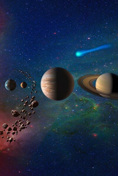 hediyeniburadabul Poster din lemn cu design Planete