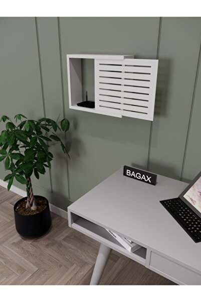 ENDLESS SHOPPİNG Modem Kutusu Izgaralı Modem Kutusu Saklama Gizleme Desenli Modem Saklama Kutusu