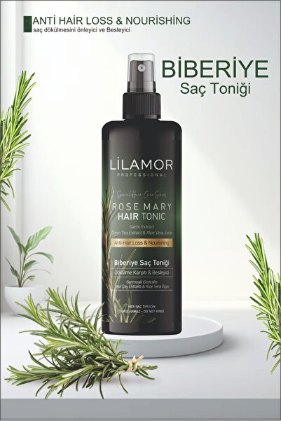 Lilamor Biberiye Saç Bakım Toniği 250ml + At Kuyruğu Şampuanı 400ml + Biberiye Serum Yağ 50ml