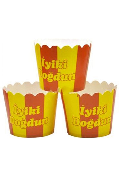 booddie Yellow Red Fan Model Cake Capsule Party Table Ornament Cupcake Cake Container 6 Pcs