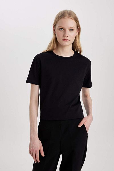 DeFacto Tričko Regular Fit Crew Neck s krátkým rukávem