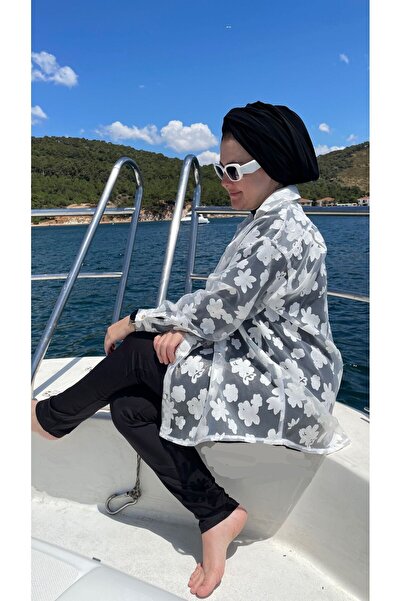 Hürrem Aldinç Pareo Gömlek Yakma Organze Gömlek Plaj Modası