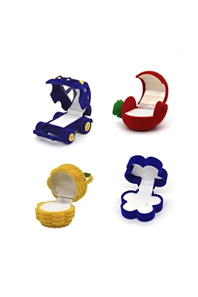 Metro Kuyumculuk Malzemeleri Mavi Araba Sepet  Papatya Şekilli Yüzük Kutusu