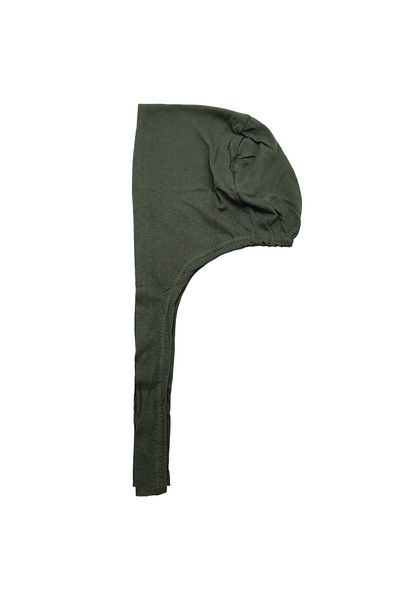 PAKER GİYİM Dark Green Seamless Lace-Up Women's Hijab Bonnet