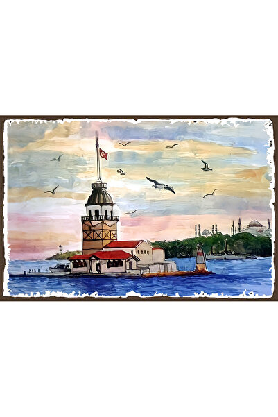 hediyeniburadabul Poster din lemn cu design Istanbul