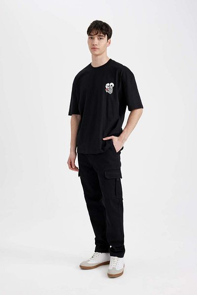 DeFacto Μπλουζάκι Oversize Fit Crew με στάμπα με λαιμόκοψη Z3079az23sp