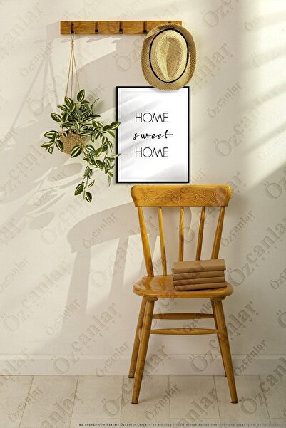 ÖZCANLAR ÇERÇEVE Home Sweet Home Temalı Çerçevesiz Çerçeve Görünümlü 1 Parça Mdf Duvar Tablo Tekli Mdf Tablo Set