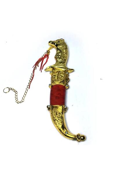 İstoç Türk Dekoratif Kurt Başlı Hançer Hediyelik Osmanlı Kaması 21 cm Boy