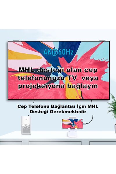 JEYI 1.8 Metre Usb Type-c (erkek) To Hdmı 4k60hz (erkek) Dönüştürücü Çevirici Adaptör