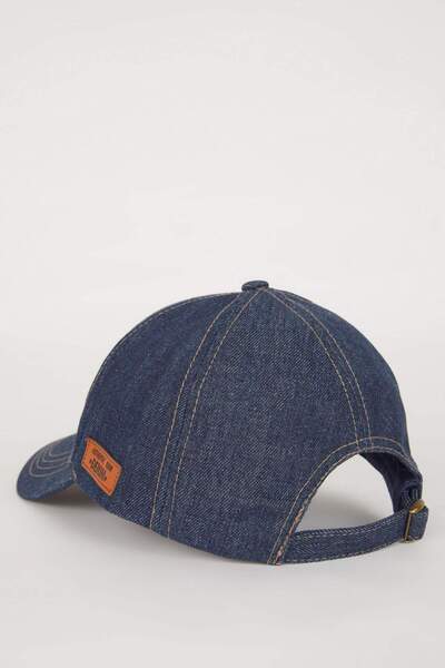 DeFacto Erkek Etiket Baskılı Jean Cap Şapka