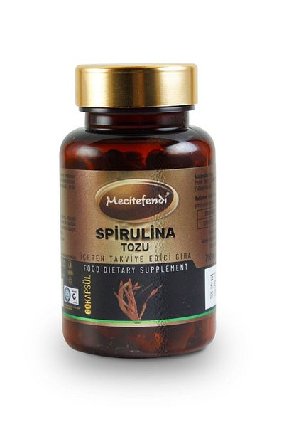 Mecitefendi Spirulina Powder Containing 60 Capsules to Help Remove Toxins from the Body