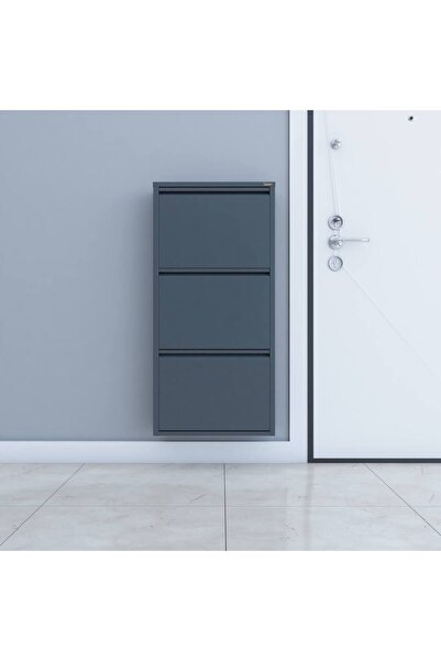 Dienni 3'lü Metal Ayakkabılık - Antrasit