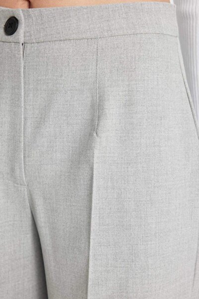 DeFacto Wide Leg Kumaş Pantolon Geniş Bol Paça Yüksek Bel Basic Düz Standart Boy C6402ax24sp
